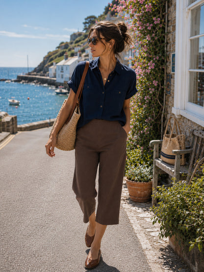 Brown Cropped Trousers