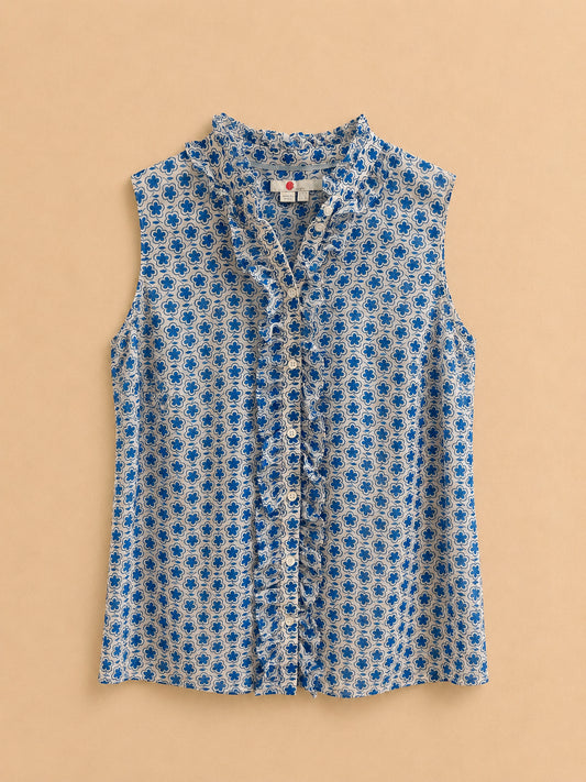 Blue Patterned Blouse