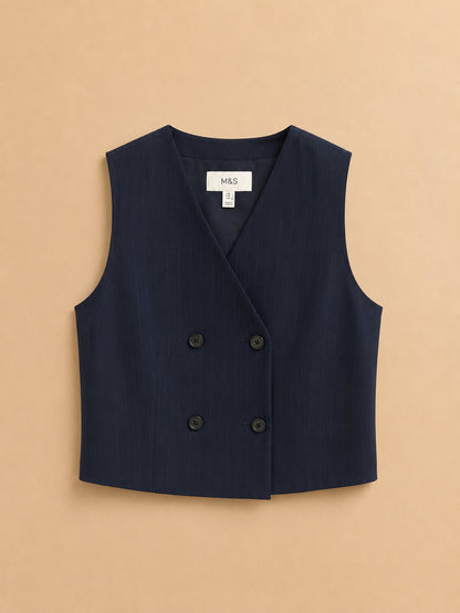 Navy Striped Waistcoat