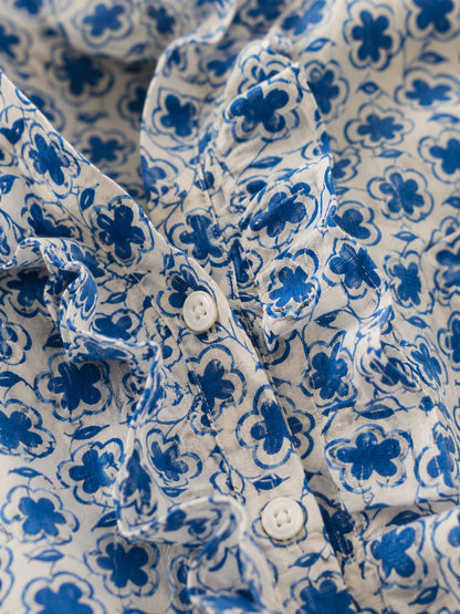 Blue Patterned Blouse