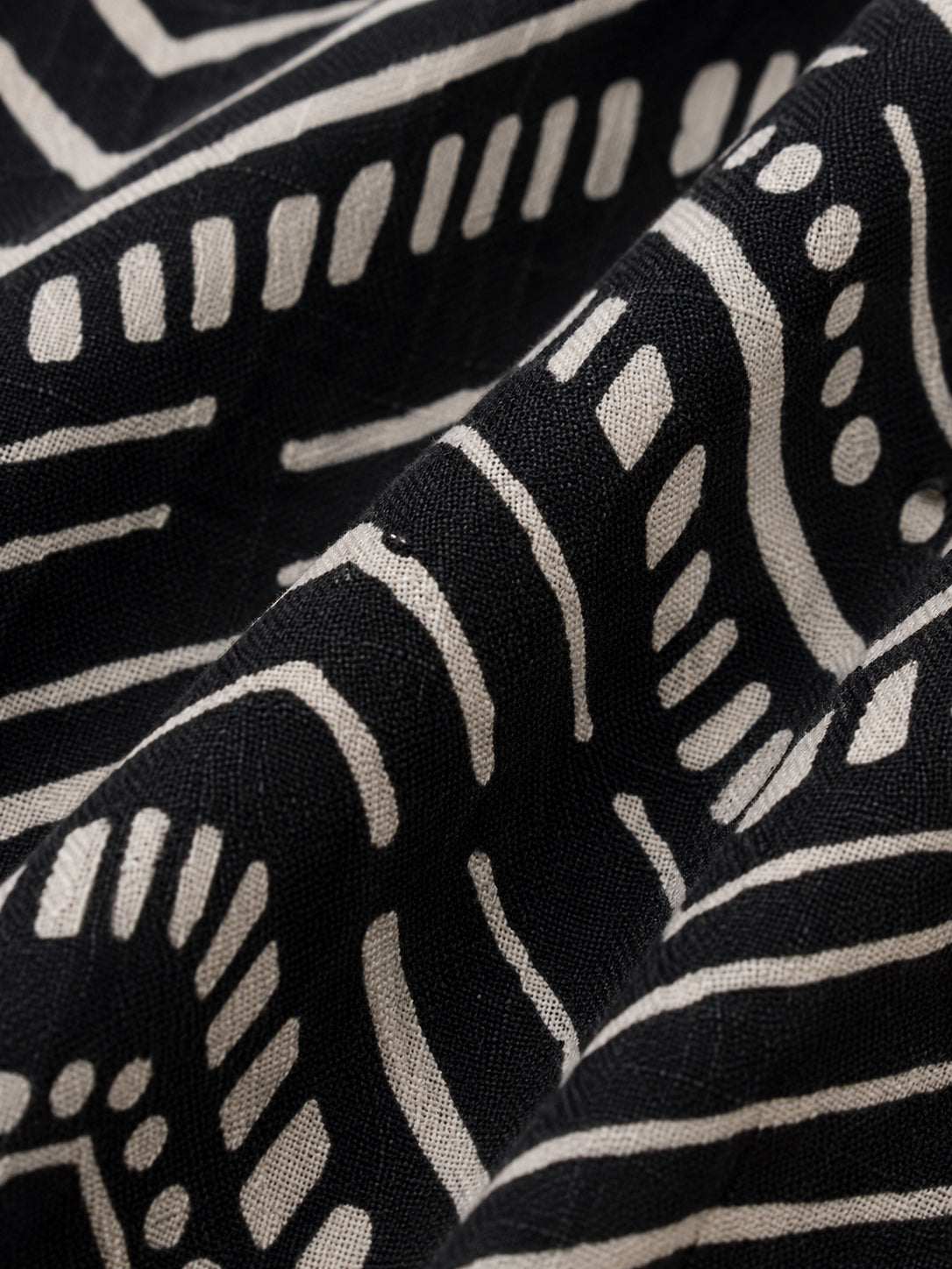 Black & Cream Linen Blend Blouse