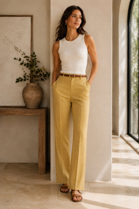 Yellow Chequered Trousers