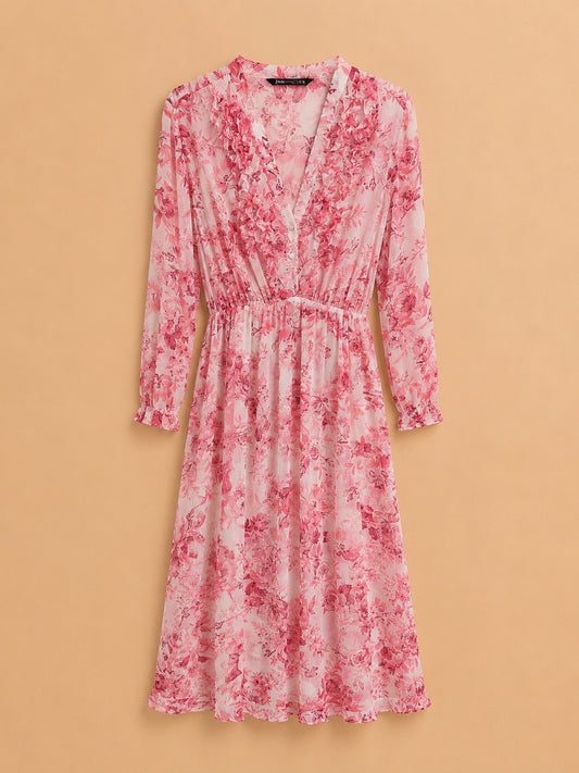 Pink Floral Occasion Dress