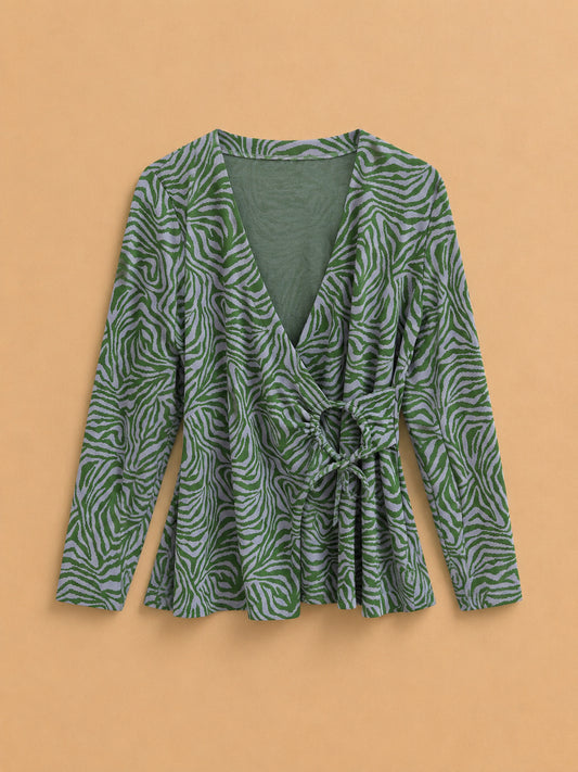 Green & Lilac Patterned Top
