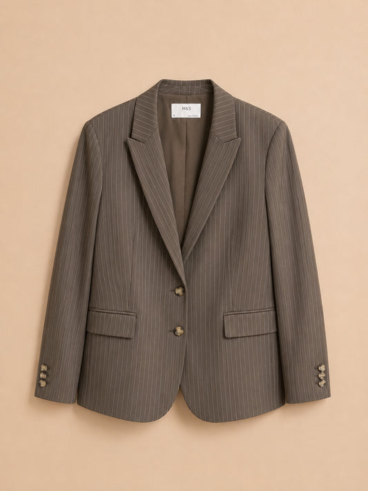 Brown Striped Blazer