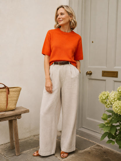 Orange Wool Blend Jumper