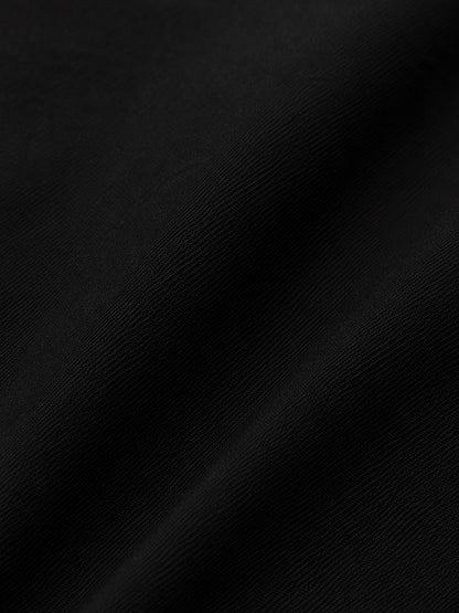 Black Linen Blend Trousers