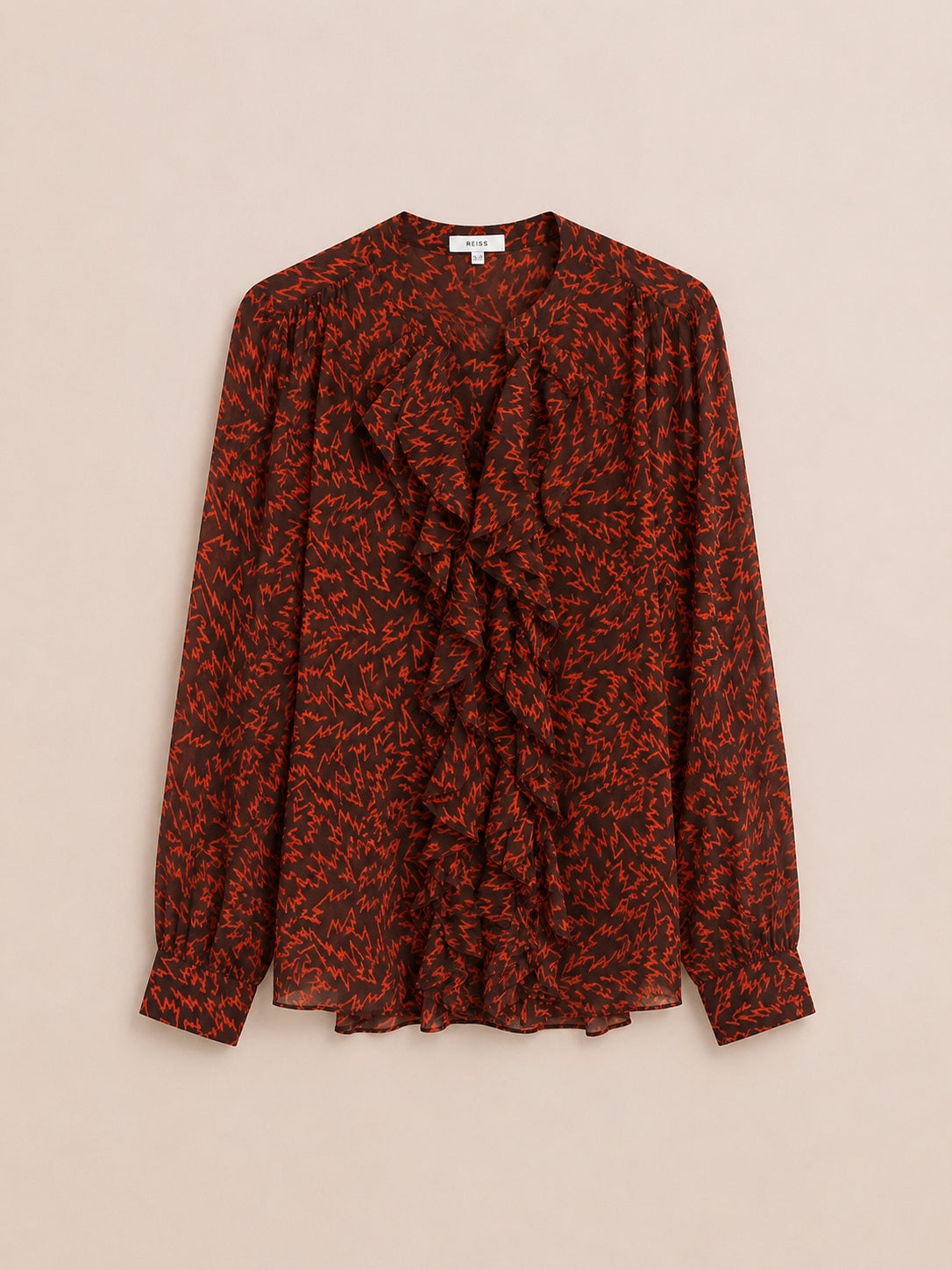 Red & Brown Patterned Blouse