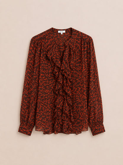 Red & Brown Patterned Blouse