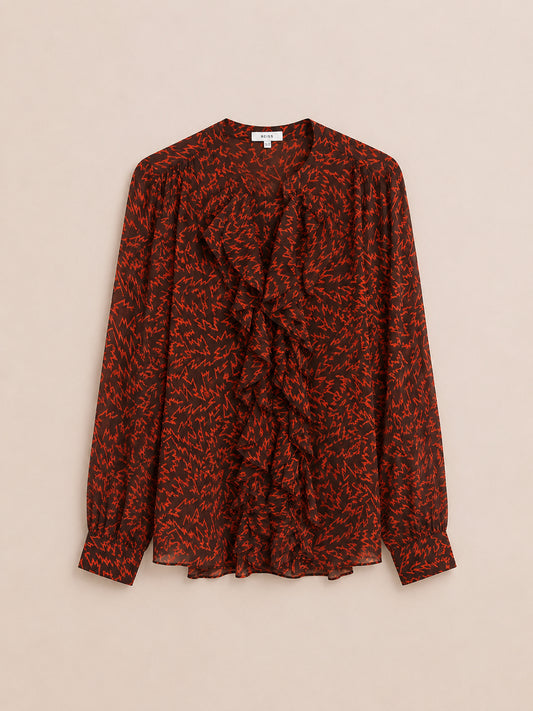 Red & Brown Patterned Blouse