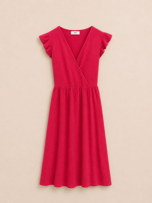 Pink V-Neck Dress