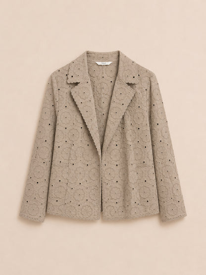 Beige Linen Blend Blazer
