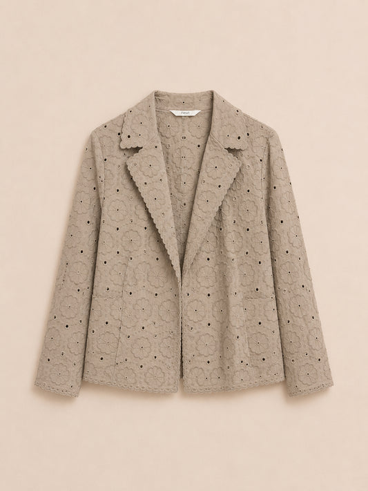 Beige Linen Blend Blazer