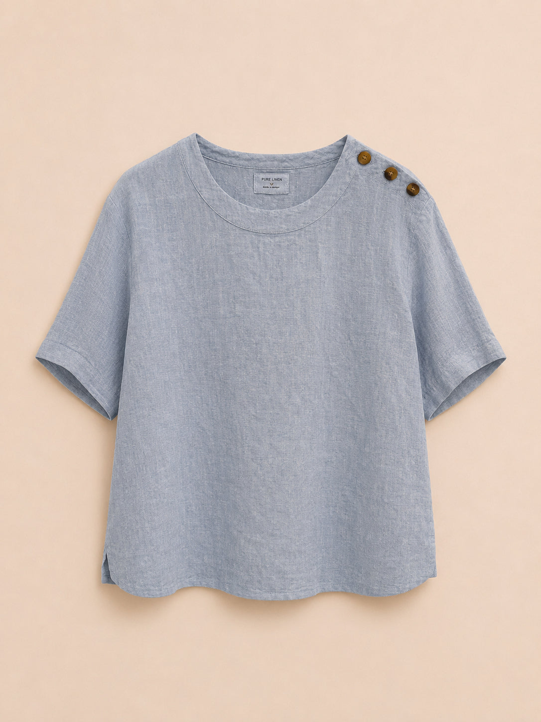 Blue Pure Linen Top