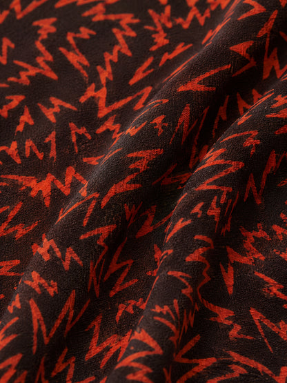 Red & Brown Patterned Blouse