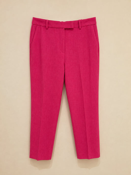 Pink Straight-Leg Trousers