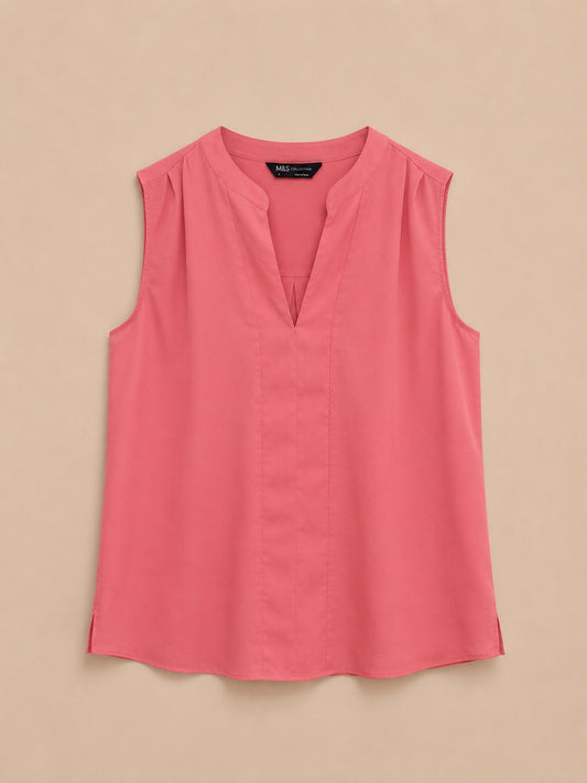 Pink V-Neck Blouse