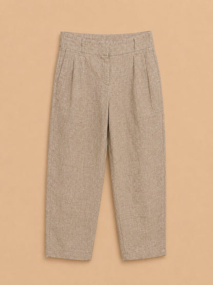 Beige 100% Linen Trousers