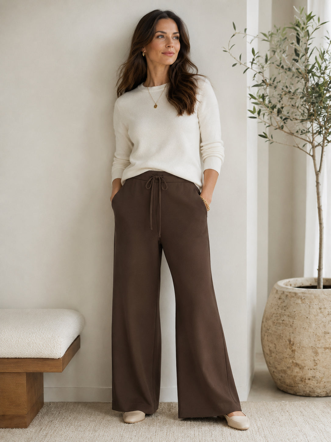 Brown Drawstring Trousers