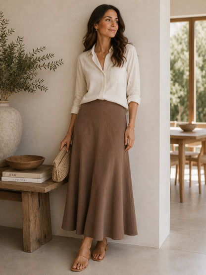 Brown Midi Skirt