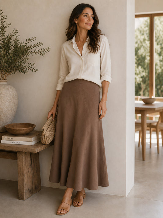 Brown Midi Skirt