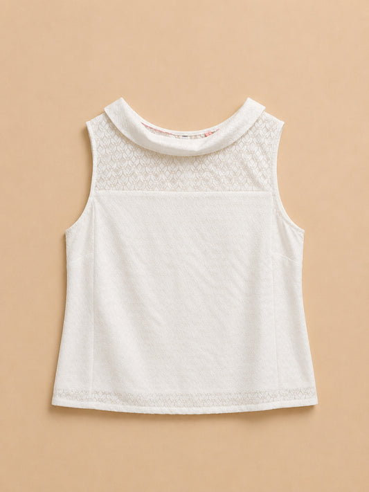 White Sleeveless Blouse