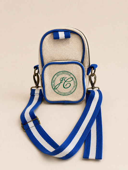 Canvas Phone Crossbody Bag With Adjustable Stripe Strap