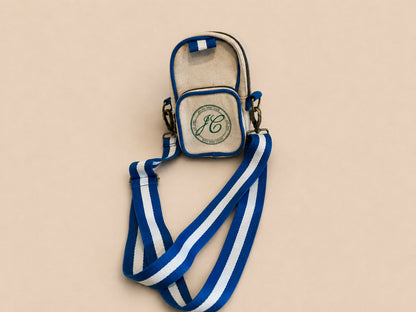 Canvas Phone Crossbody Bag With Adjustable Stripe Strap