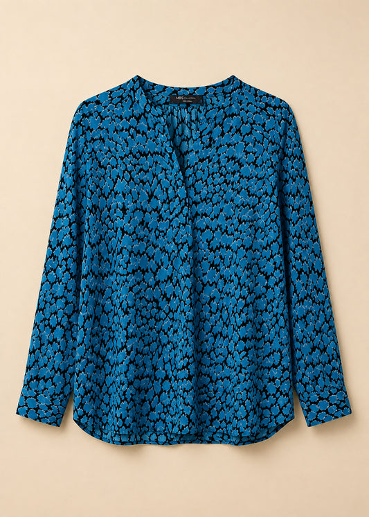 Blue Patterned Blouse
