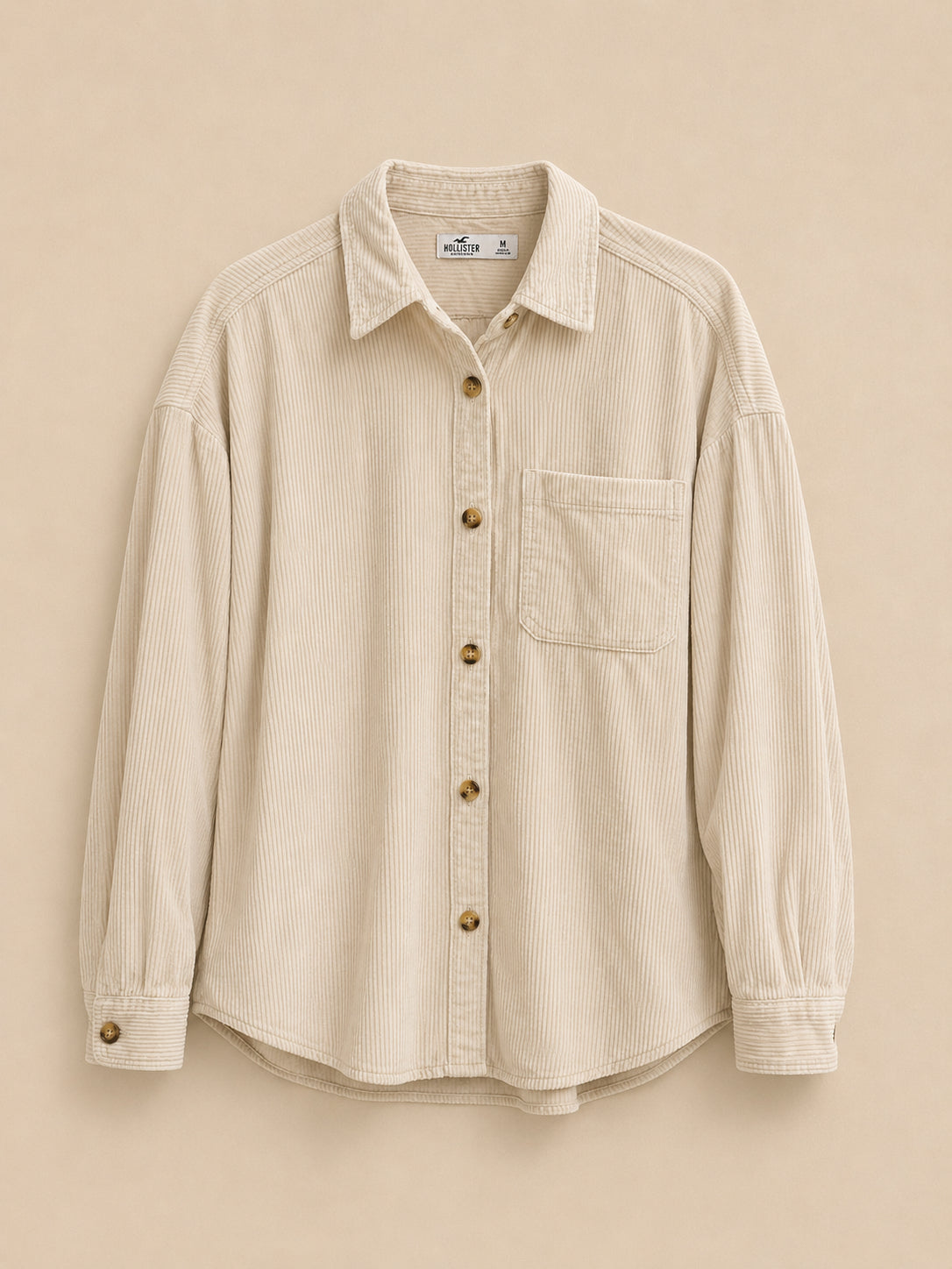 Cream Cord Style Shirt