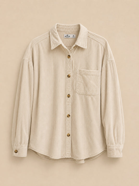 Cream Cord Style Shirt