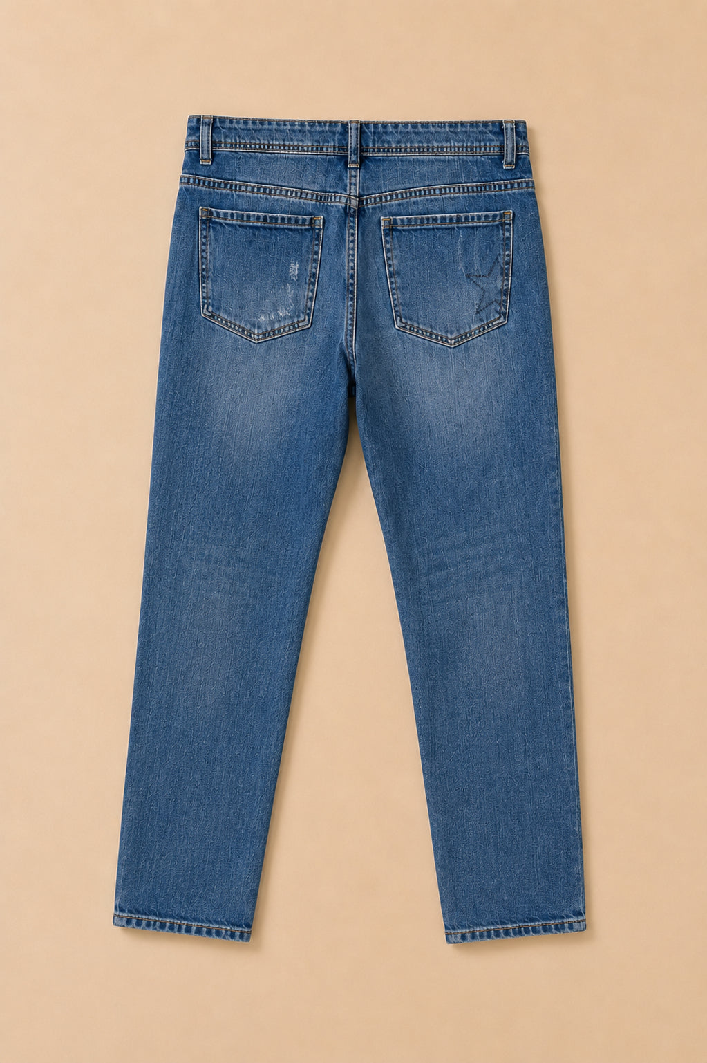Blue 100% Cotton Denim Jeans