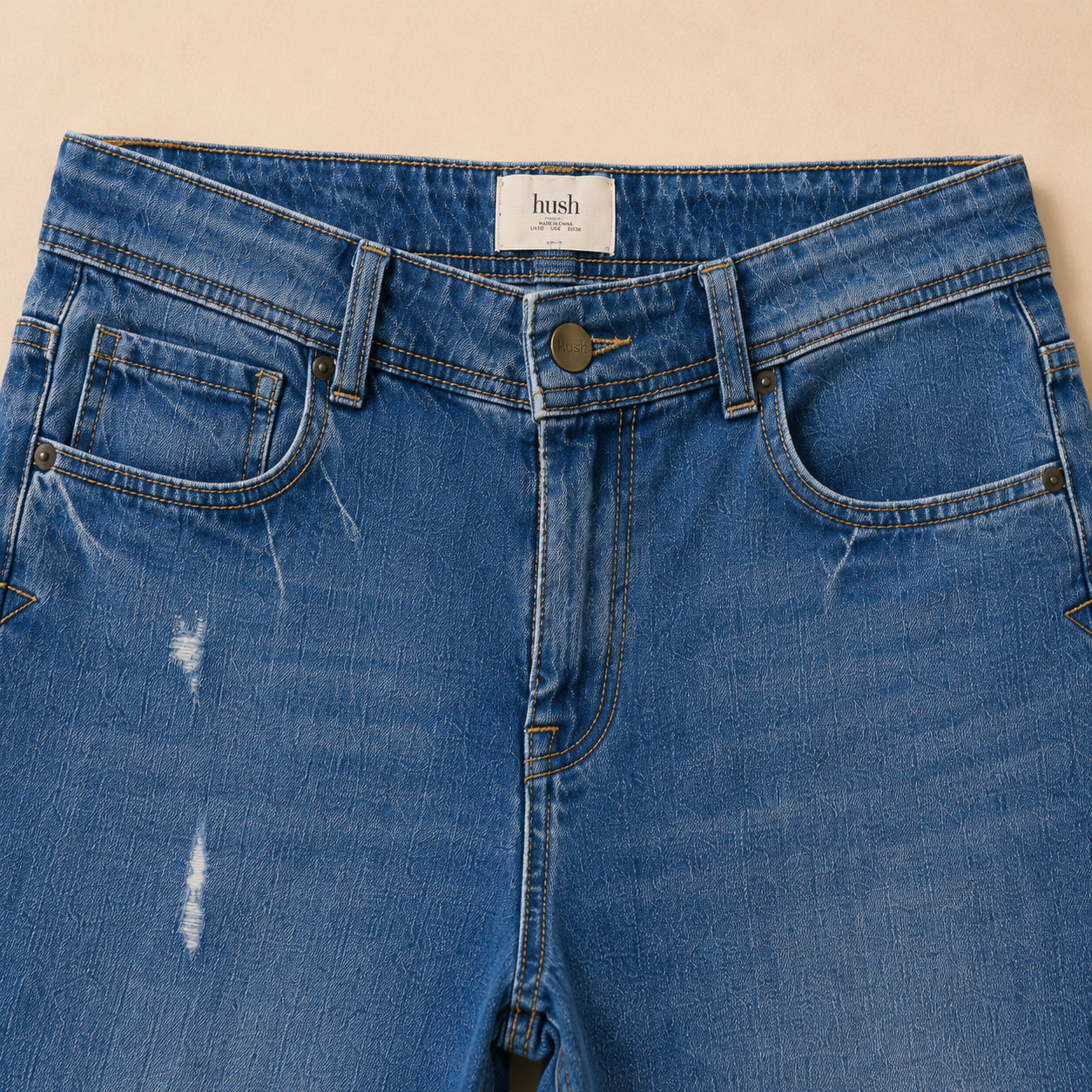 Blue 100% Cotton Denim Jeans