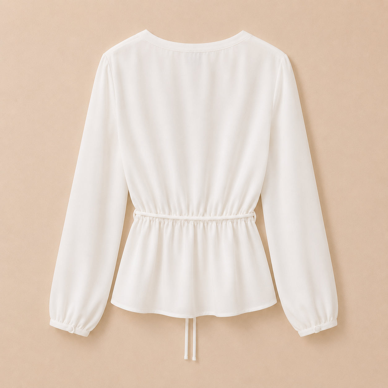 White V-Neck Blouse
