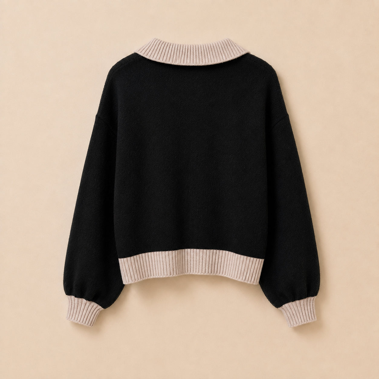 Black & Cream Wool Blend Jumper