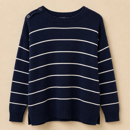 Navy & White Striped Jumper