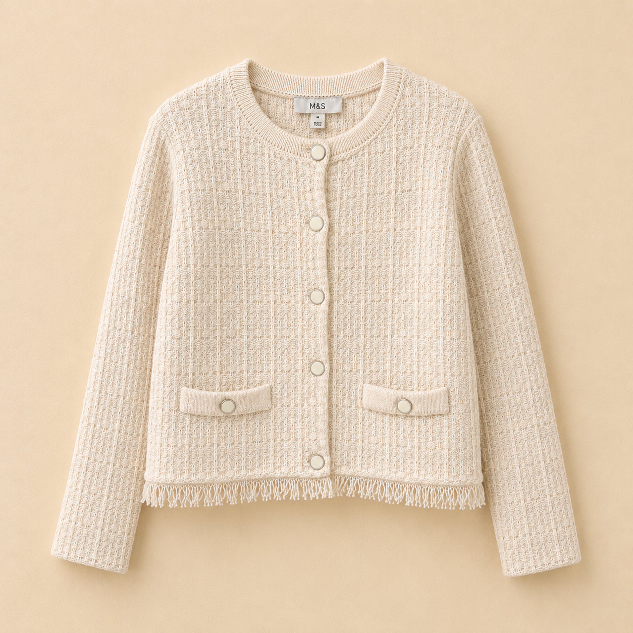 Cream Buttoned Cardigan