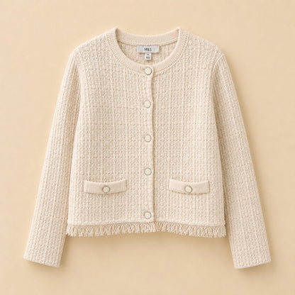 Cream Buttoned Cardigan