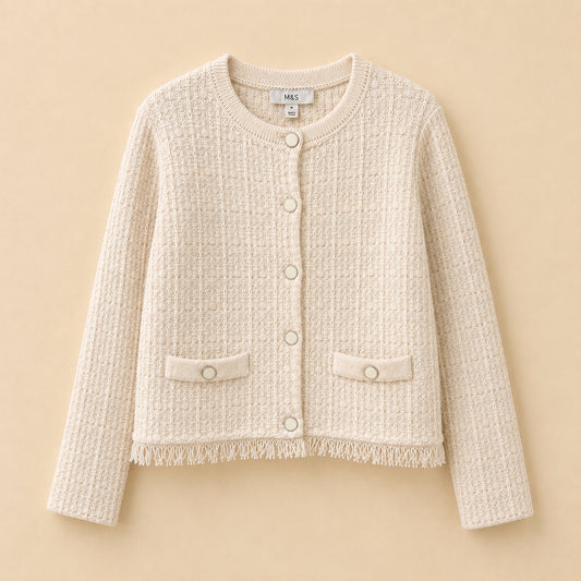Cream Buttoned Cardigan