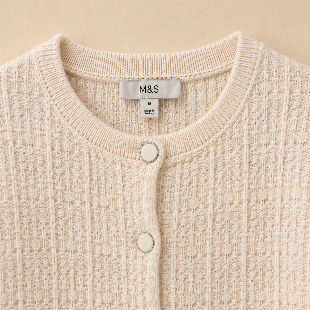 Cream Buttoned Cardigan