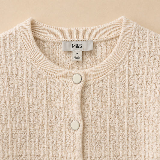 Cream Buttoned Cardigan