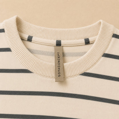 Cream & Grey Striped Jumper