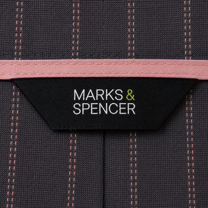 Grey & Pink Striped Trousers