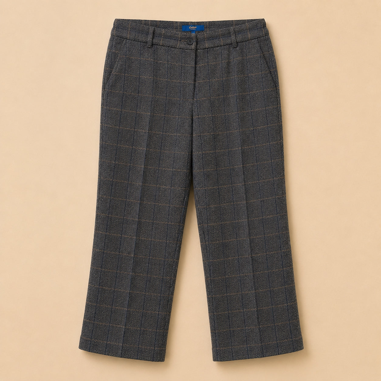 Grey Wool Blend Trousers