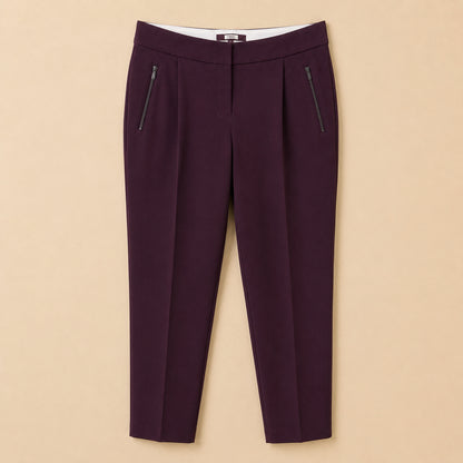Purple Straight-Leg Trousers