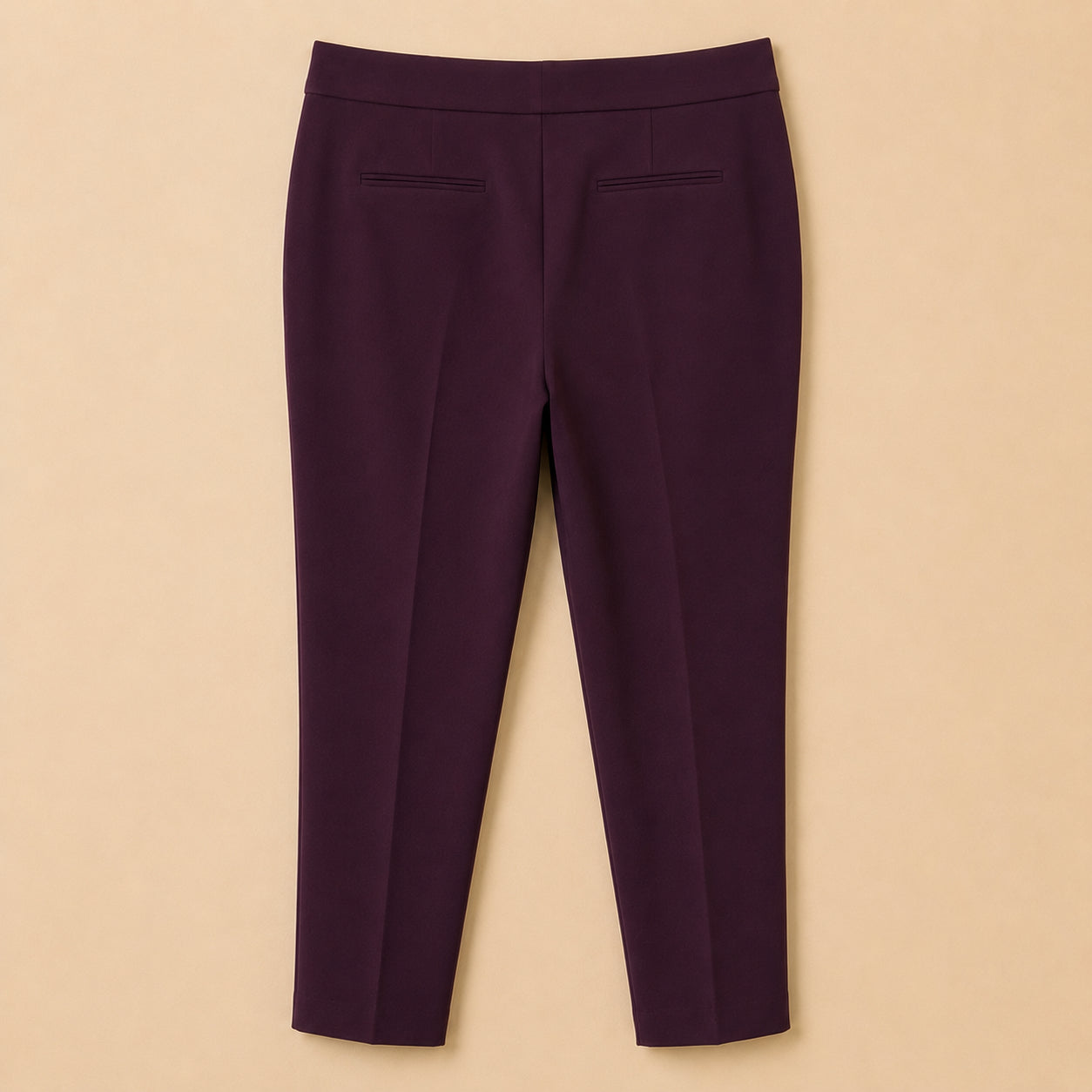 Purple Straight-Leg Trousers
