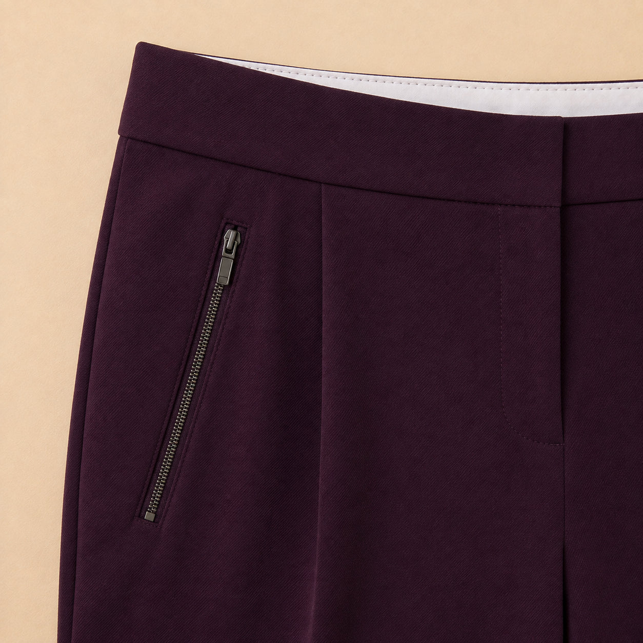Purple Straight-Leg Trousers