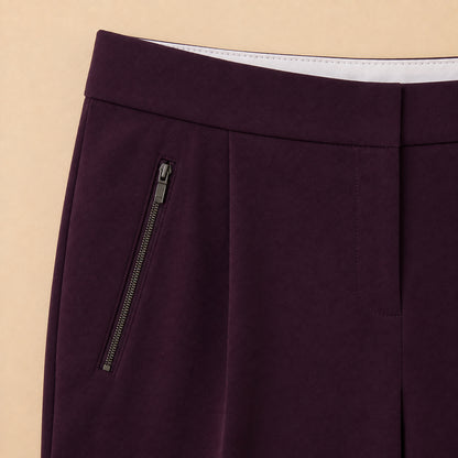 Purple Straight-Leg Trousers