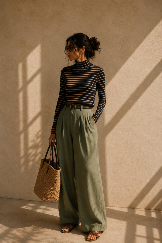 Black & Brown Striped Top