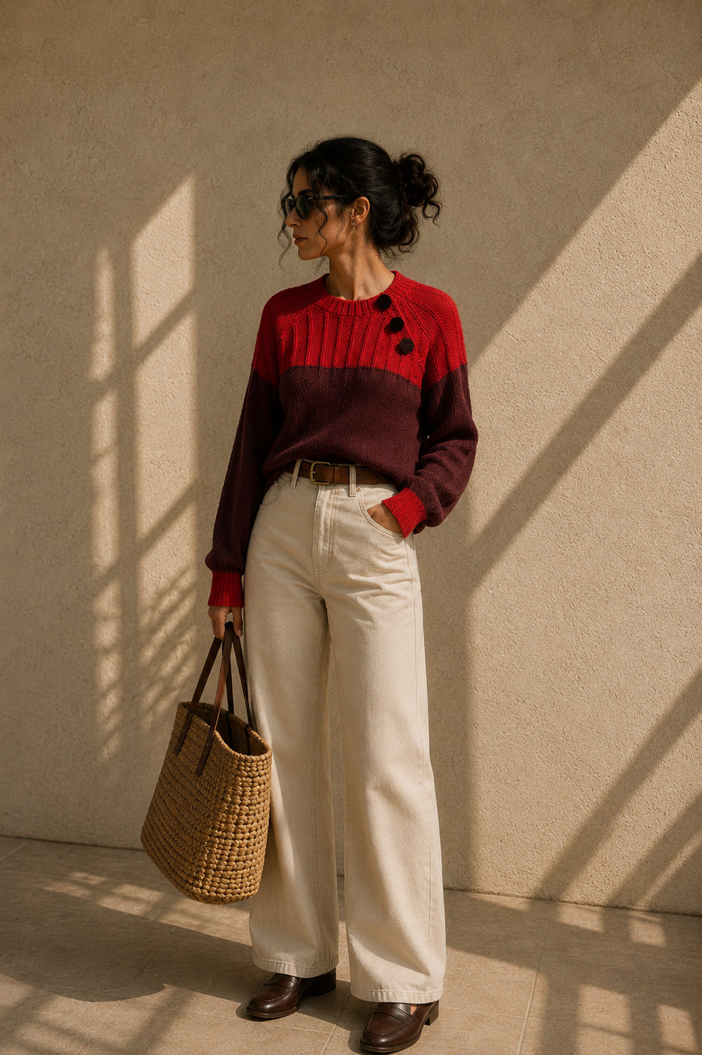 Red & Burgundy Jumper